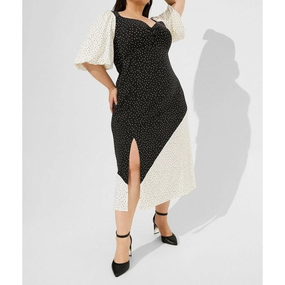 torrid Black and White Polka Dot Maxi Dress
